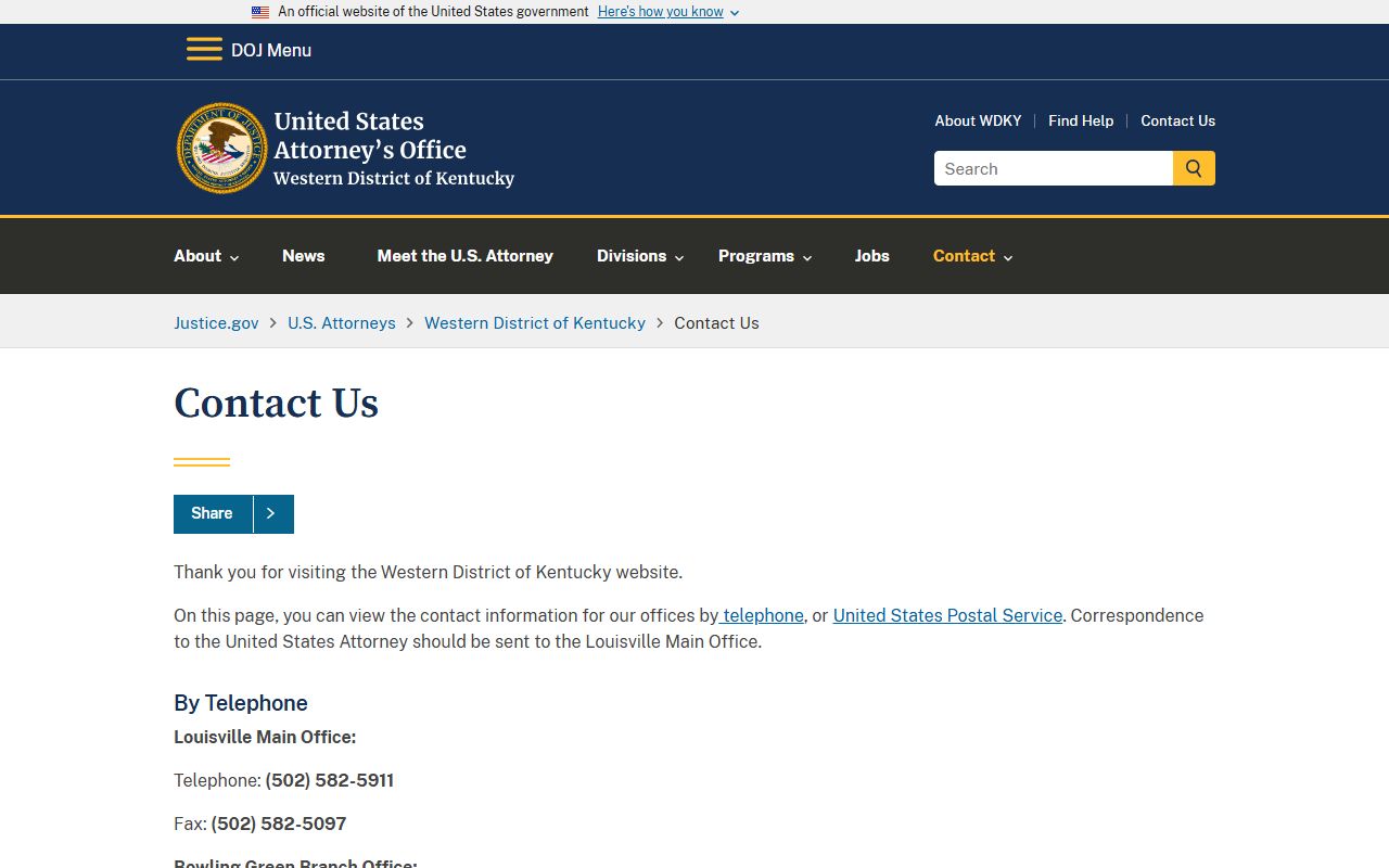 Metcalfe County arrest records and court charges U.S. Attorney contact