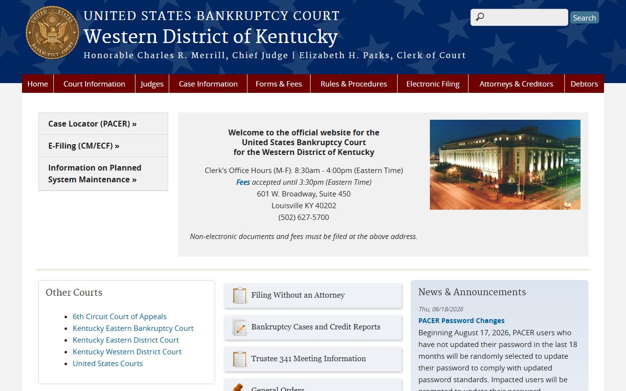 Metcalfe County Circuit Court records compared with Western District bankruptcy court