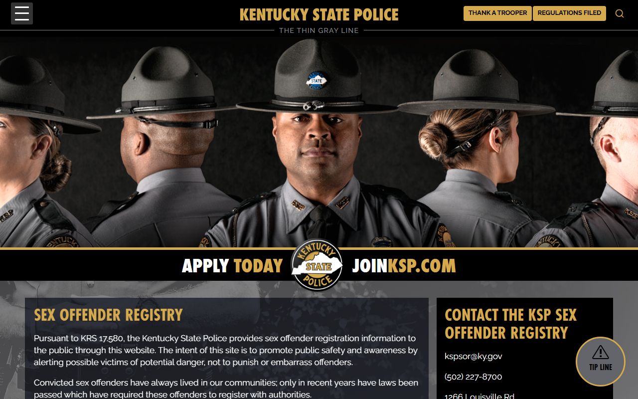 Metcalfe County inmate records Kentucky State Police sex offender registry